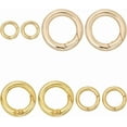 thumbnail image 1 of 8Pcs 4 Styles Real 18K Gold Plated Round Carabiner Clips Spring Gate Ring Brass Circle Buckle Keyring Snap Hook Trigger O Rings Clasps, 1 of 6