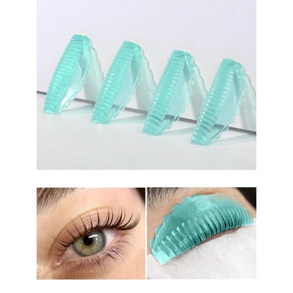 8Pcs 4Sizes Self Sticky Lash Lift Pads Eyelash Perm Rods No Glue Lash Lift Shields Reusable Soft J L B D Curls Makeup Beauty Tool Green Color