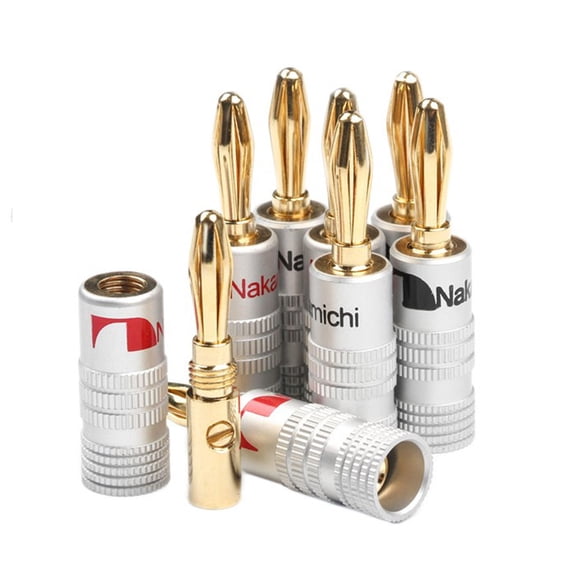 8Pcs 4mm Banana Plugs New 24K Gold Speaker Plugs Nakamichi for Video Speaker Plugs Connector