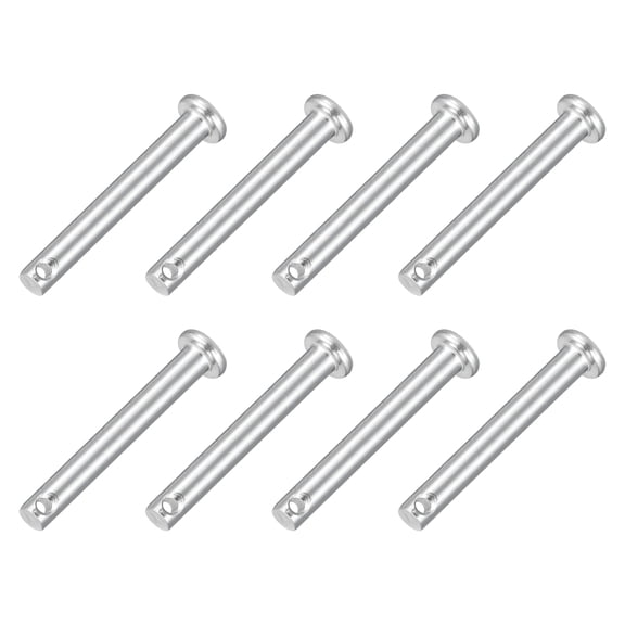8Pcs 5/32" x 1-3/16" Single Hole Clevis Pins, 304 Stainless Steel Flat Head Pin