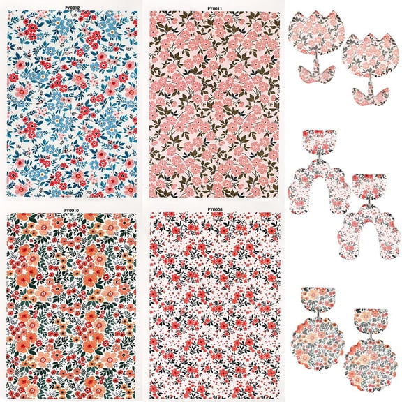 8Pcs 5.8x4.2in Clay Flower Transfer Paper