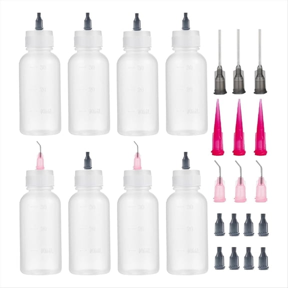 8Pcs 50ML Needle Tip Squeeze Bottle Glue Paint Quilling Craft Applicator Container