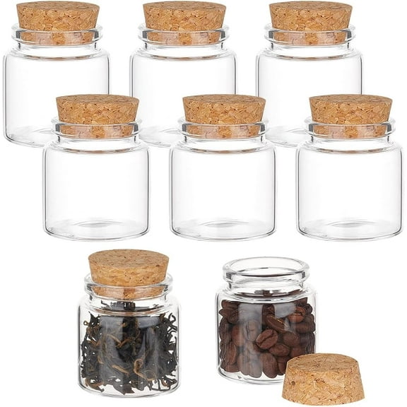 8Pcs 50ml/1.7oz Mini Glass Bottles with Cork Stoppers Wish Bottles Message Bottles for Wedding Party Supplies DIY Craft Baby Shower Favors DIY