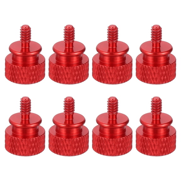 8Pcs #6-32 UNC 12x16mm(ODxH) Aluminum Thumb Screws for Pc Side Panel, Red