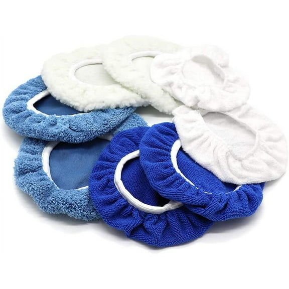 8Pcs 7 to 8 Inches Car Polisher Bonnets Polishing Pad Buffer Waxing Wash Wool - 2 Pcs for Each