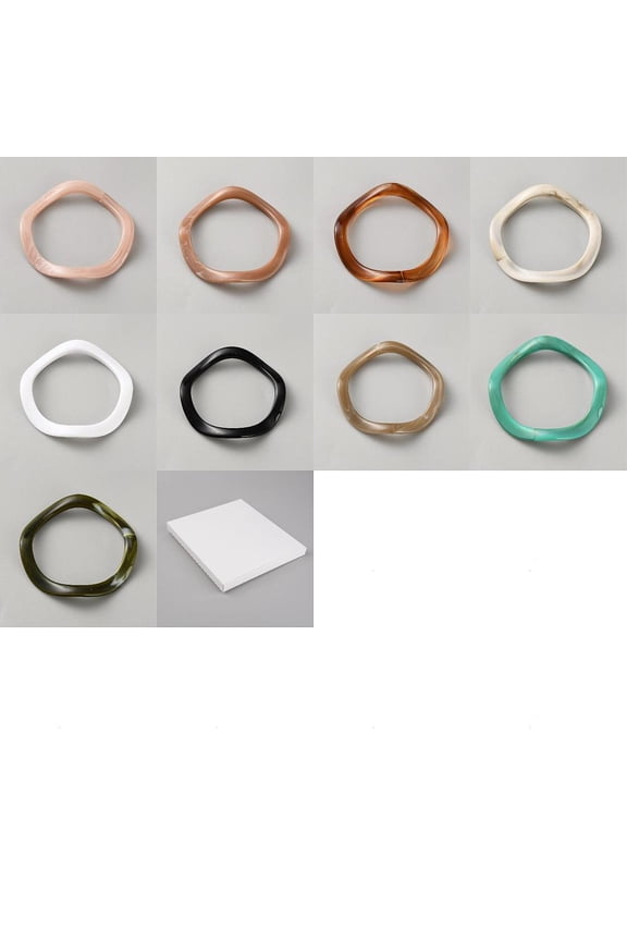 8Pcs 8 Colors Acrylic Bangles for Women Mixed Color Inner Diameter: 2-1/2 inch(6.2 -6.3cm) 1pc/color