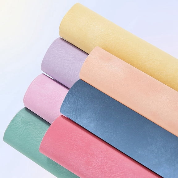 8Pcs 8 Colors Frosted PVC Imitation Leather Fabrics DIY Craft Supplies Mixed Color 330x200mm 1pc/color