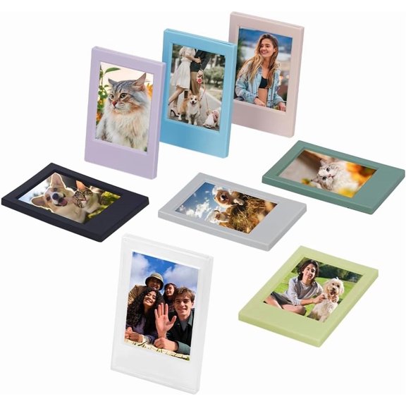 8Pcs 8 Colors Plastic Photo Frame Stand Home Desktop Decorations Rectangle Mixed Color 91.5x60.5x6mm Inner Diameter: 61x45mm 1pc/color