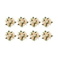 thumbnail image 1 of 8Pcs 8" Frosted Greenery Neutral Decor, Wedding Rose Candle Rings Wreath Small Artificial Floral Wreath With Roses and Lilies Flowers Candle Holders Garland for Centerpiece Party Decoration, D, 1 of 6