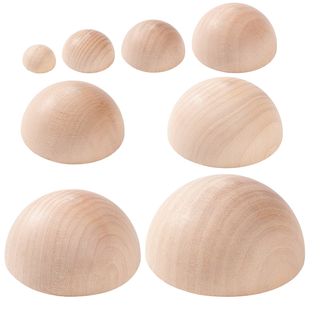 8Pcs 8 Sizes Half Round Pottery Tools Set Wooden Ceramic Top Tool Clay Tools Pottery Plate Press Tool for Making Pottery Bowls and Plates