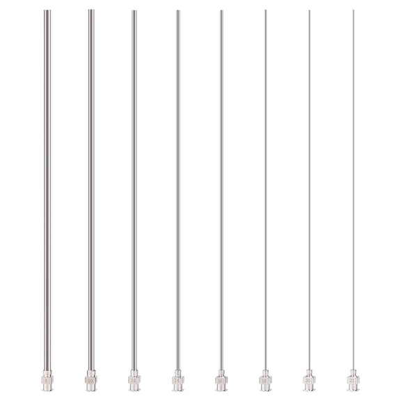8Pcs 8 Style 304 Stainless Steel Blunt Tip Dispensing Needle Long Syringe Needle Applicator Needles for Liquid Measuring Epoxy Resin 21.25x0.6x0.6cm