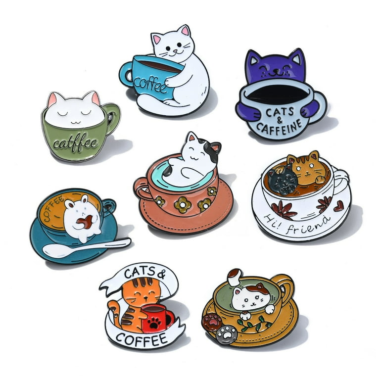 Coffee Cup Cat Enamel Pin Coffee Cup Cat Enamel Pin