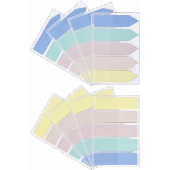 8Pcs 800 Sheets PET Index Tabs 45x12mm Mini Notepad Post Memo Colored Arrow Flags Rectangle Sticky Tabs for Working Notebooks Page Marking for DIY