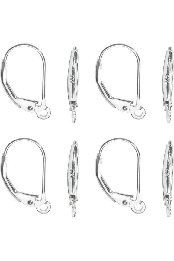 8Pcs 925 Sterling Silver Leverback French Earring Hooks for Women Jewelry Making