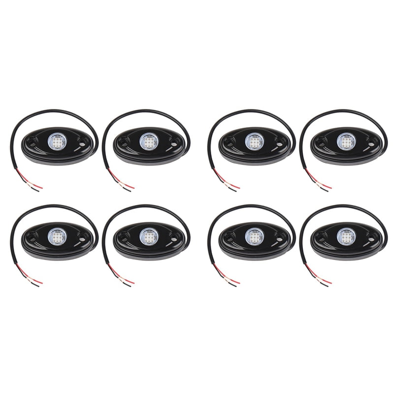 8Pcs 9LED Super Bright Rock Light Kit LED Waterproof LED Neon Underglow Light for Road Truck Boat Blue