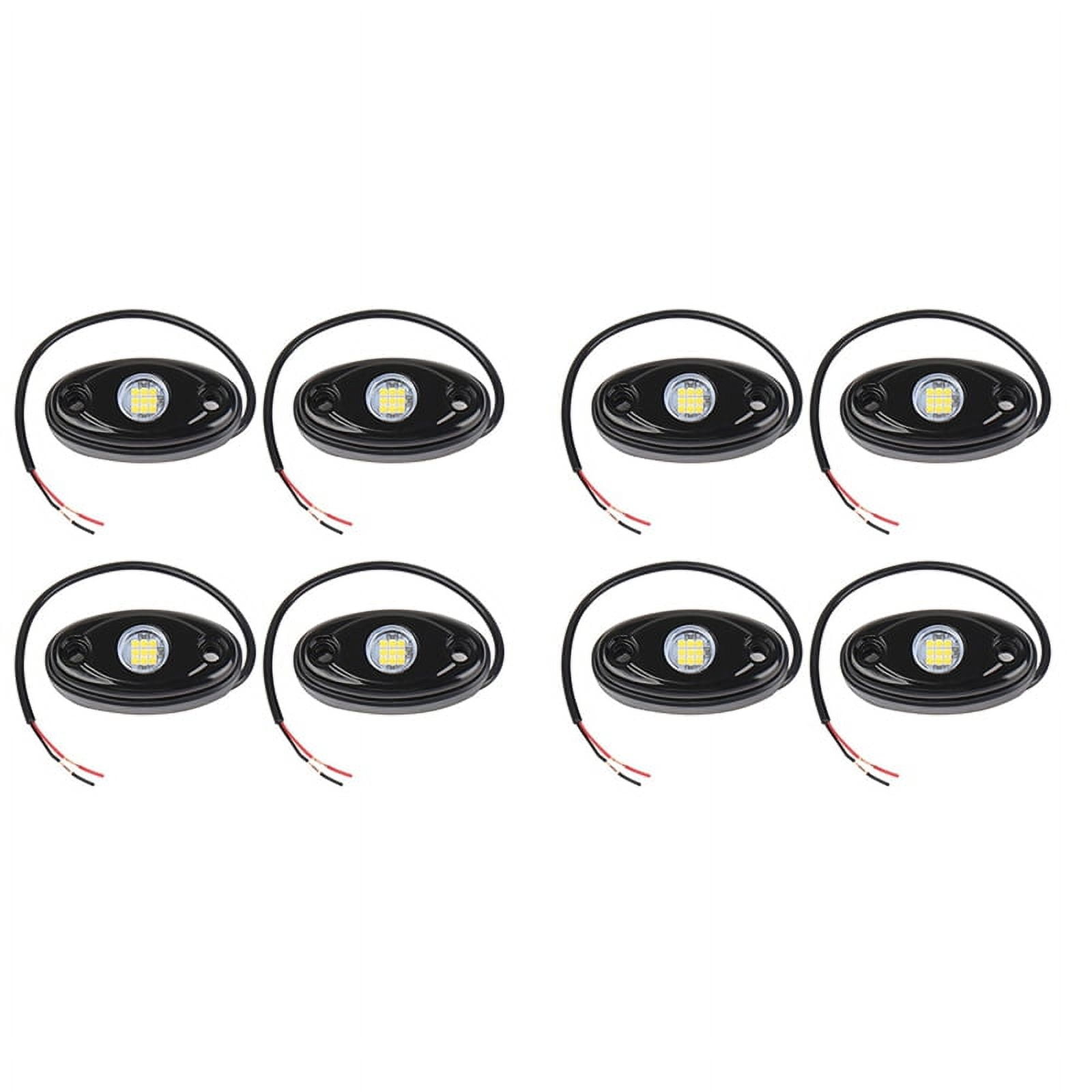 8Pcs 9LED Super Bright Rock Light Kit LED Waterproof LED Neon Underglow Light for Off Road Truck Boat White