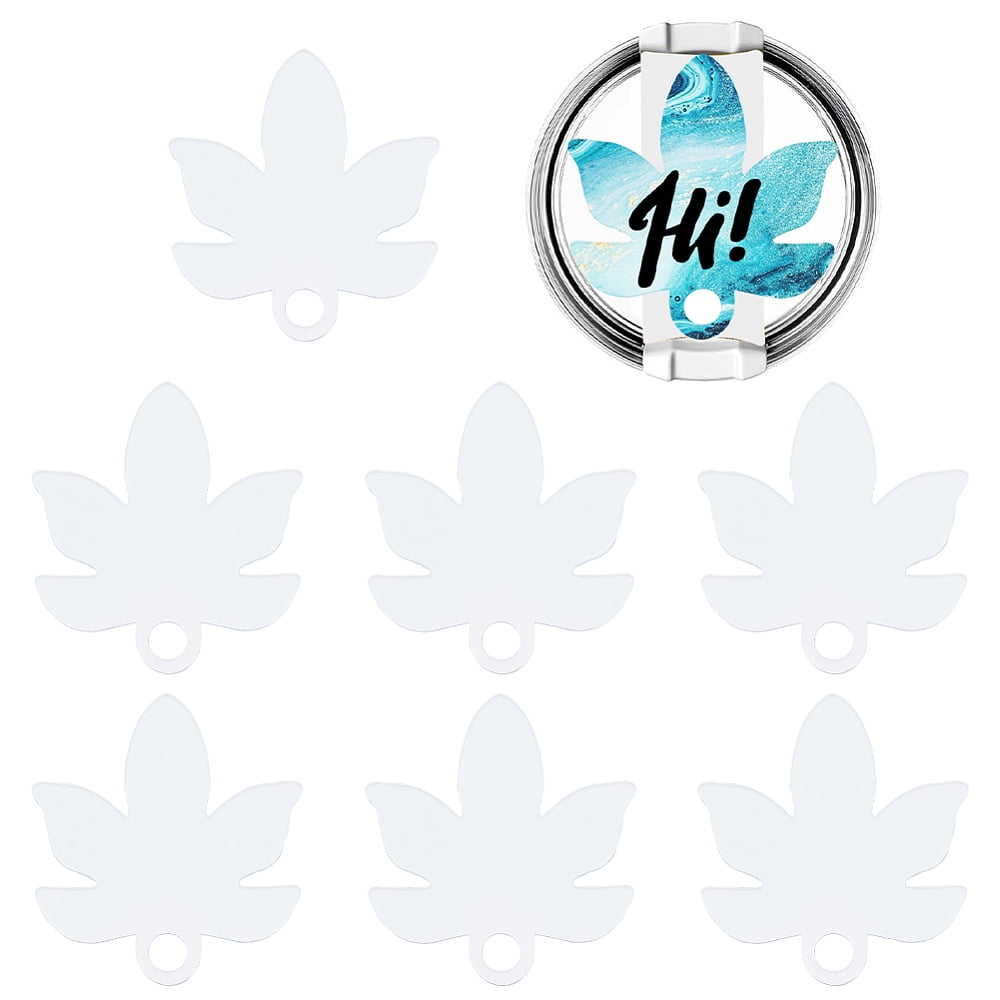 8Pcs Acrylic Heat Transfer Big Pendants Blank Tags Leaf 86.5x78x3.5mm Hole: 10.5mm
