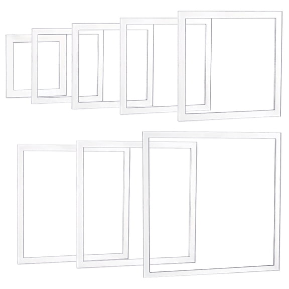 8Pcs Acrylic Template Square Clear 75~203x75~203x5mm
