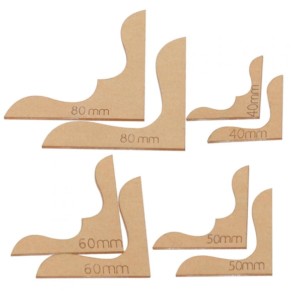 8Pcs Acrylic Wallet Corner Template Flower Pattern Decoration Stencil DIY Leather Craft