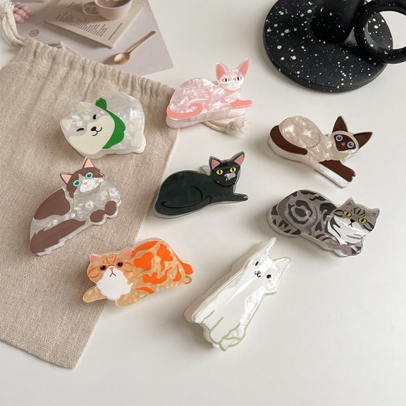8Pcs Acrylic hair clip, cat and dog hair accessories, shark clip, gripper clip