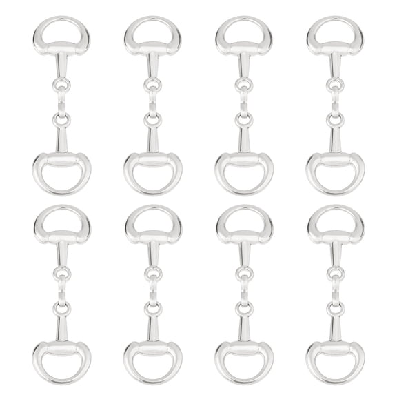 8Pcs Alloy D Ring Snaffle Bit Buckles for DIY Snaffle Bit Horse Jewelry Loafer Shoes Decoration Platinum 72x21x6mm