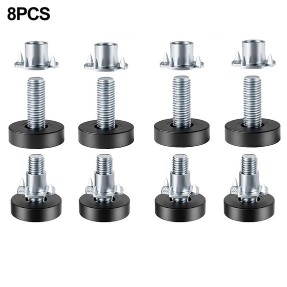 8Pcs Anti-Slip Adjustable Levelers Feet Screw In Thread Furniture Feet Levelers Smile Home