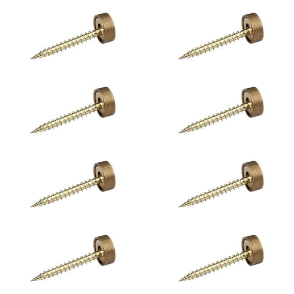 8Pcs Antique Sturdy Brass Mirror Mounting Screws With Caps M3Thread Designs