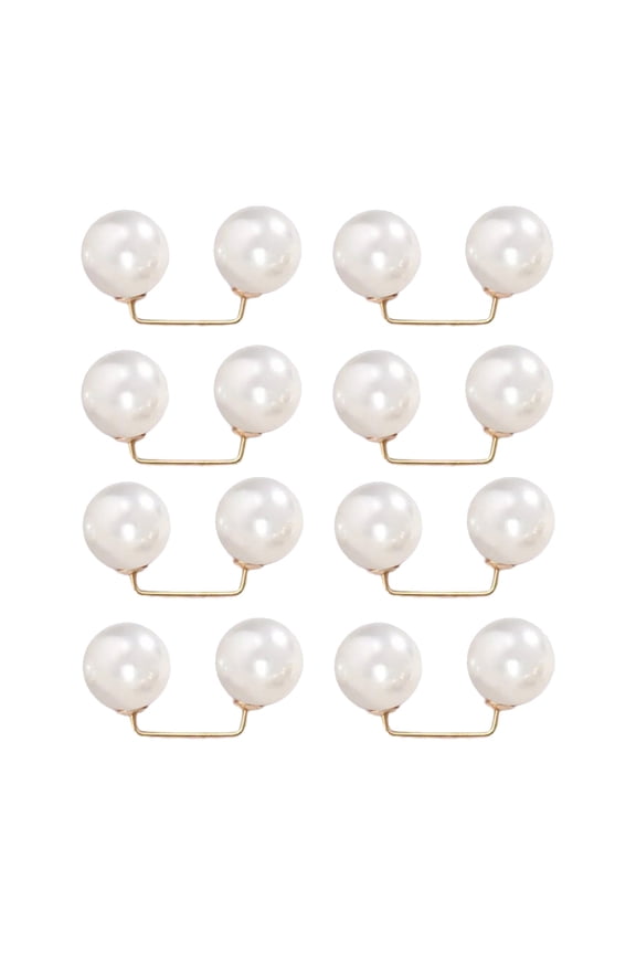 8Pcs Artificial Pearls Waist Button Tighteners Trousers Waistband Adjusters Clip for Dress Cardigan Shawl Safety Pin