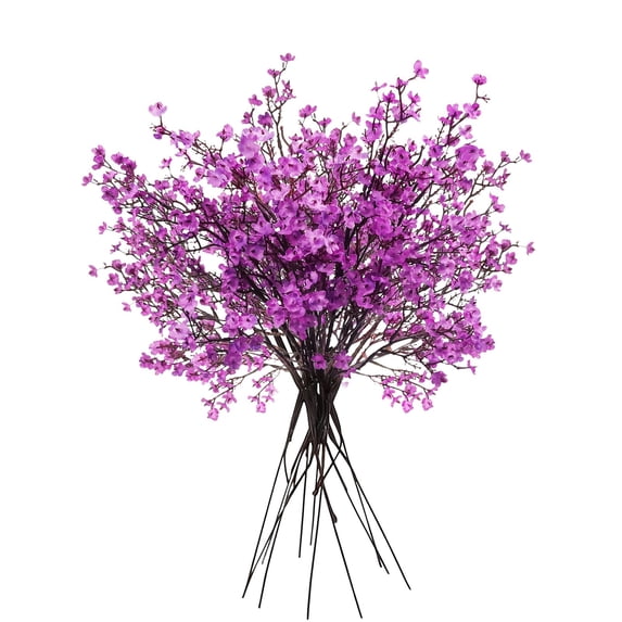 8Pcs Artificial Plum Blossom Branches, 19.29 Inch Long Stems, Realistic Versatile Durable Faux Blooms for DIY Floral Arrangement, Wedding Table Centerpiece, Home and Festive Party Decor,Purple