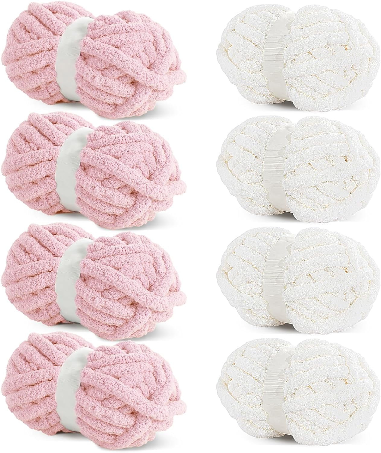 8Pcs Assorted Chunky Yarn for Crocheting,Super Bulky Large Soft Fluffy