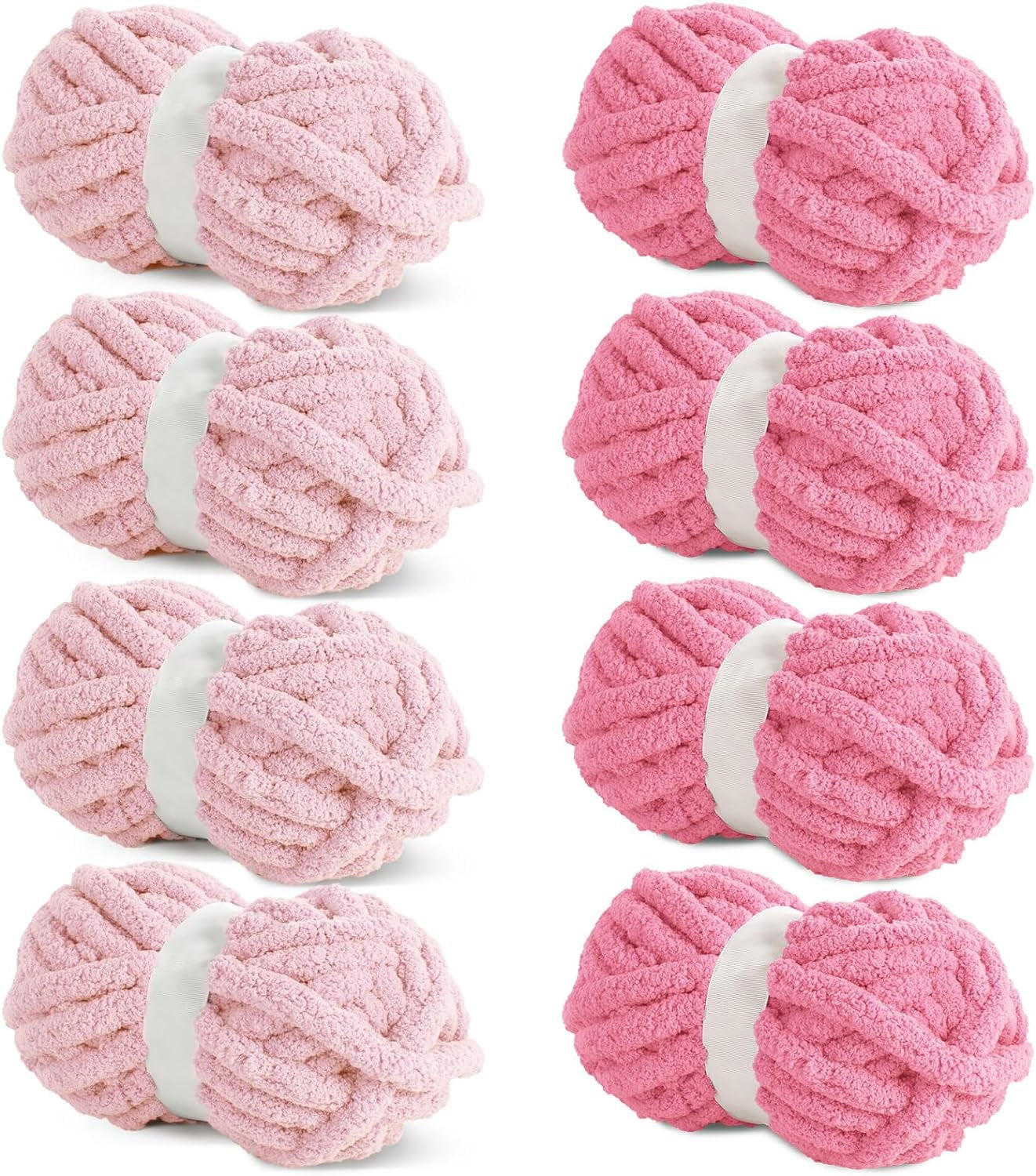 8Pcs Assorted Chunky Yarn for Crocheting,Super Bulky Large Soft Fluffy Yarn,Plush Fuzzy Yarn,Thick Chenille Yarn for Hand Knitting/Arm Knitting(27yds,8 oz Each Skein)