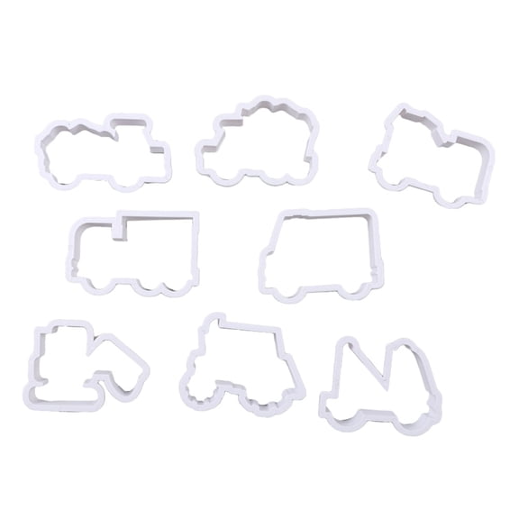 8Pcs Baking Mold Plastic Cookie Cutter Car Transport Shape Biscuit Mold for Cookies and Chocolates