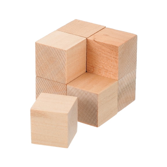 Uxcell 8Pcs Basswood Carving Block 0.8"x0.8"x0.8" Square Wooden Dowels Blocks Wood Pieces for DIY