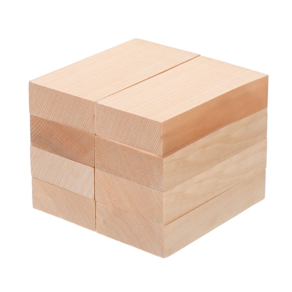 8Pcs Basswood Carving Block, 0.8"x2"x4" Square Wooden Dowels Blocks