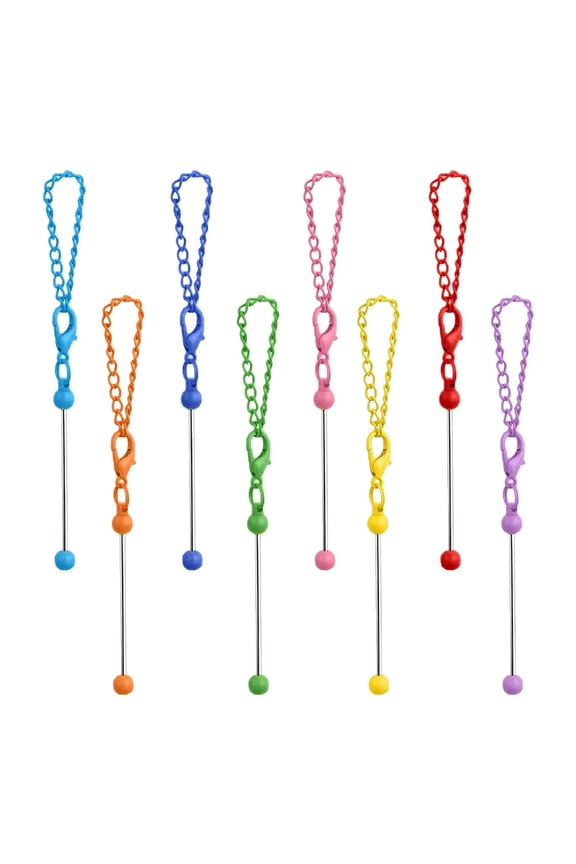 8Pcs Beadable Keychain Beading Keyring Charm Key Holder Keychain Accessories Bag Pendant for Keychain Jewelry Making