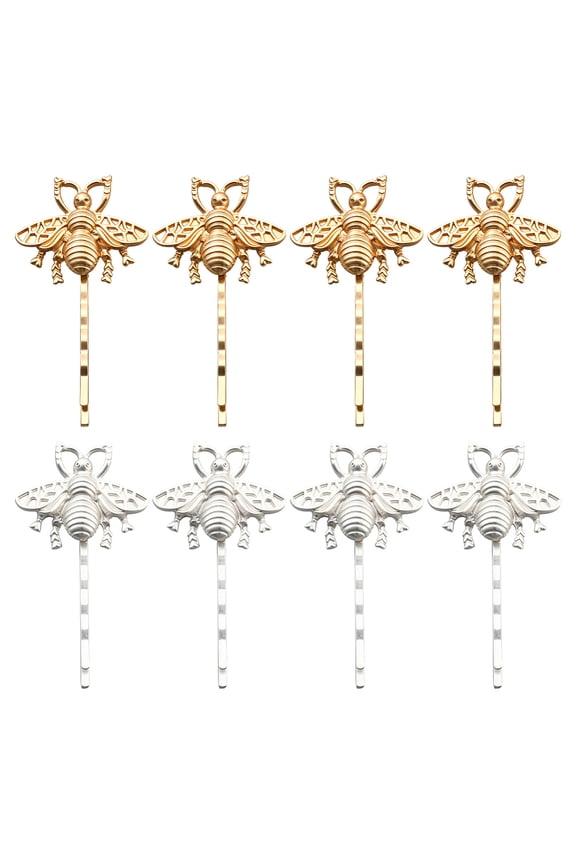 8Pcs Bee Hair Clips Alloy Iron Hairpins