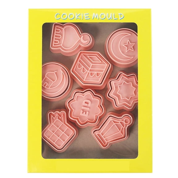 8Pcs Biscuits Mold Cookie Stamps Moon Castles Pattern Cookie Cutters Cake Mold