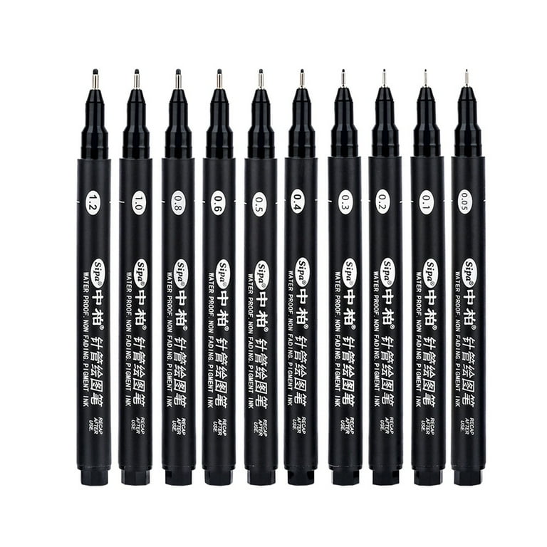 3 x Sakura Pigma Micron - Pigment Fineliner Pens - 0.5/0.8mm/PN - Black Ink