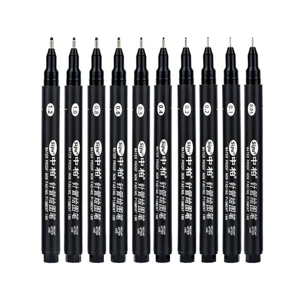 8Pcs Black Thin Liner Pens Mini Liner Fineliner Drawing Pens for Artist Illustration Technical Drawing Office Documents,8 * Fine Line Pen,black