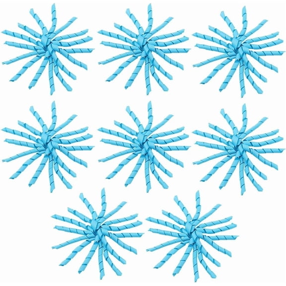 8Pcs Blue Curly Curly Ribbon Gift Bows 4 Inch Dodger Blue Self Adhesive Cloth Wrapping Grosgrain Twist Tie Decor Ribbons DIY