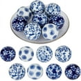 thumbnail image 1 of 8Pcs Blue and White Porcelain Balls Handmade Porcelain Beads 1.6 Inch Decorative Porcelain Ball 3mm Hole Floating Ceramic Orbs Spheres for Centerpiece Bowls Vases Tables Wedding Home Decor, 1 of 6