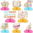 thumbnail image 1 of 8Pcs Books Reading Theme Honeycomb Centerpieces, Colorful Reading Table Centerpieces for Book Lovers, Baby Shower Birthday Party Decorations Library Party Supplies, 1 of 6