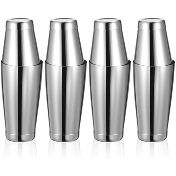 8Pcs Boston Cocktail Shaker, Professional Stainless Steel Tins Bartender Kit with 18oz & 24oz Mixed Drink Shakers Tool Silver$$Home Decor, Kitchen, & Other