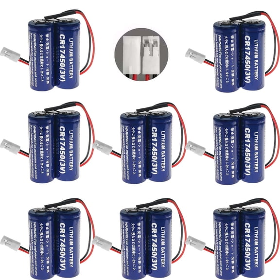 8Pcs CR17450-2WK27 / D80UB016170 3V Replacement PLC Battery 2*CR17450 Battery Pack for Mazak 2CR17450 3V Battery