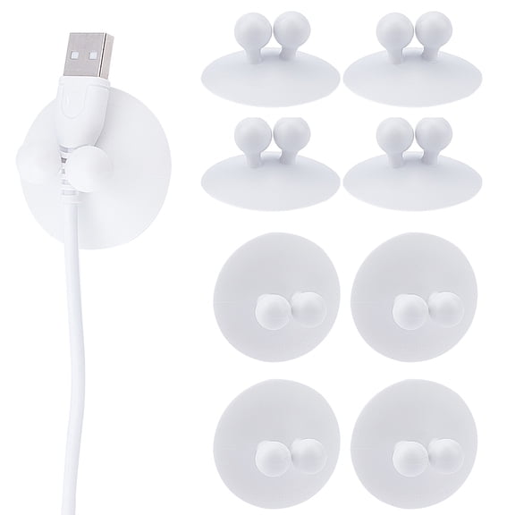 8Pcs Cable Clips Organizer Adhesive Cord Holders Cable Management Desk Wire Clips Toothbrush Holder White