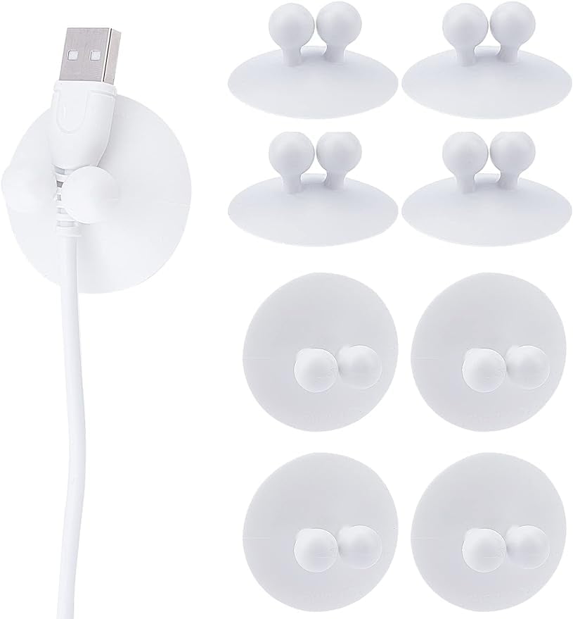 8Pcs Cable Clips Organizer Adhesive Cord Holders Cable Management Desk ...