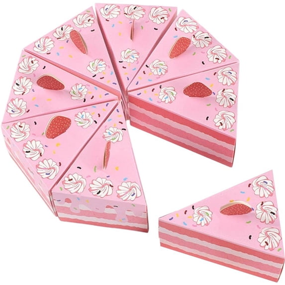 8Pcs Cake Shaped Cookie Sweets Box Paper Gift Container Birthday Party Favors Dessert Chocolate Packaging Box