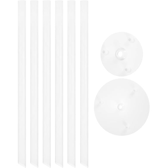 8Pcs Cake Tier Stacking Kit, 2 Plastic Cake Separator Plates & 6 Stacking Dowels for 8/10 Inch Tiered Cakes White
