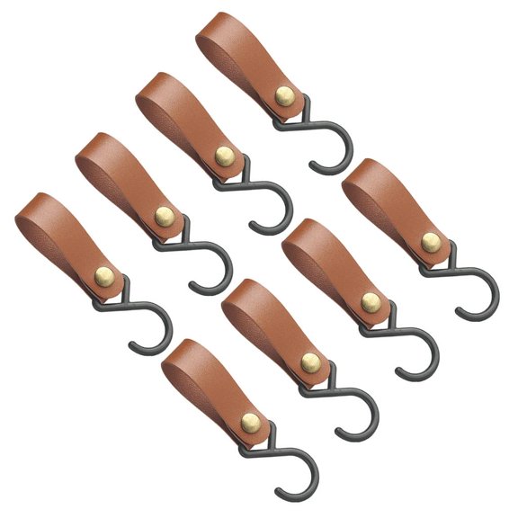 8Pcs/set Multifunctional S Hook for Hanging, PU S Hook Drillings Hanging Hook Set Belt with Hook