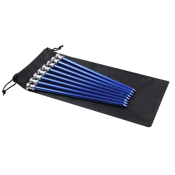 8Pcs Camping Tent Ground Nails 23Cm Aluminum Alloy Heavy Duty Windproof Reinforcement Stakes With Rope Pegs Outdoor Canopy Parts